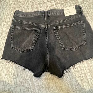 Agolde black denim shorts